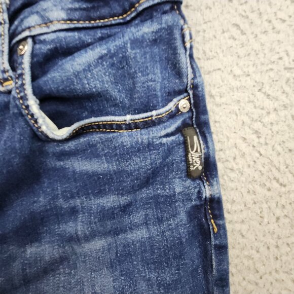 Silver Jeans Womens 30x29 Blue Curvy Avery Straight Leg Stretch Dark Wash Faded - Picture 7 of 11